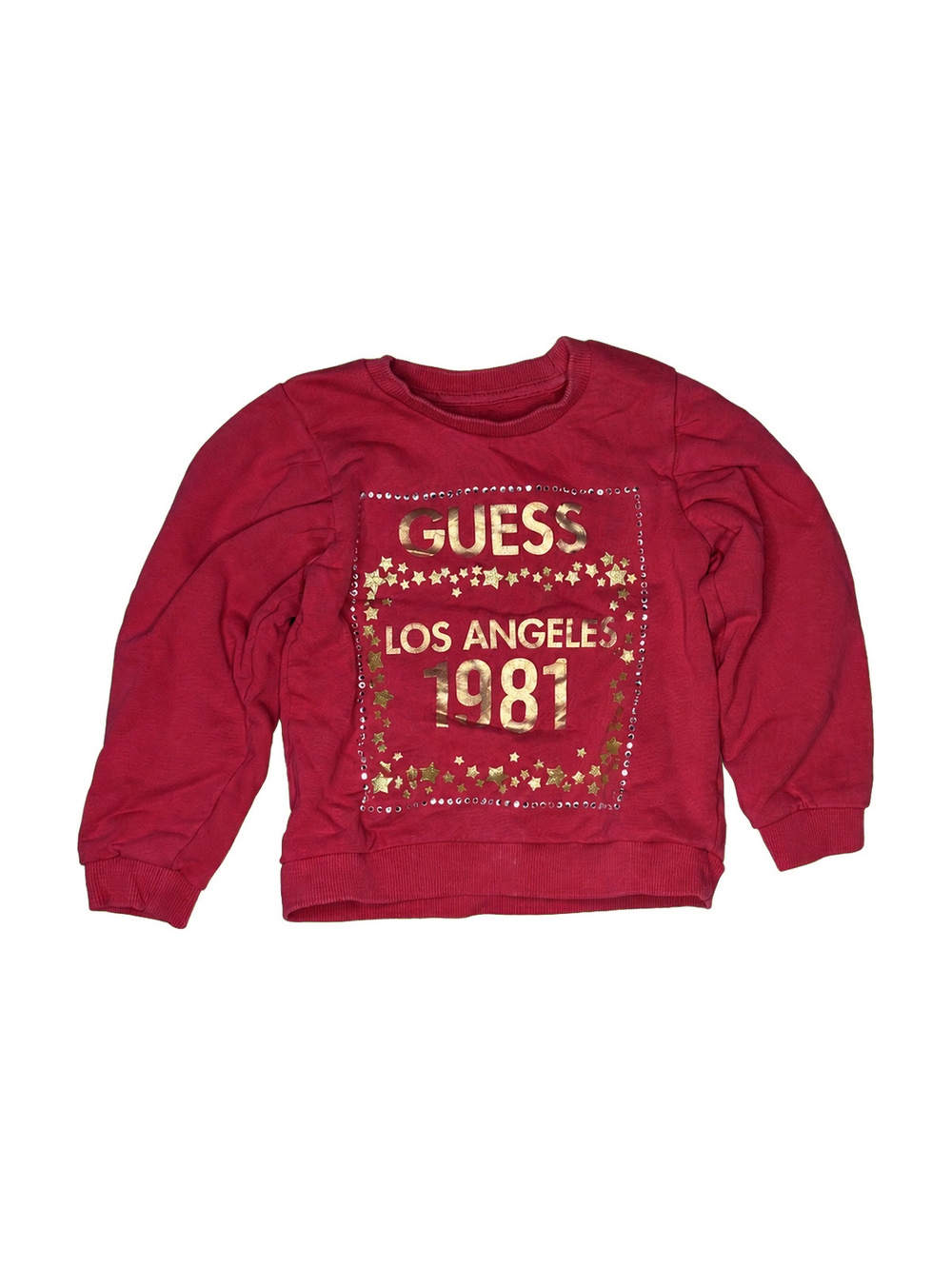 Guess Kids' Red Sweatshirt with Gold Foil Print, Size 5